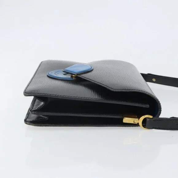 Authentic LOUIS VUITTON Epi Osh Shoulder Bag Black Blue M52445 LV - Picture 10 of 16